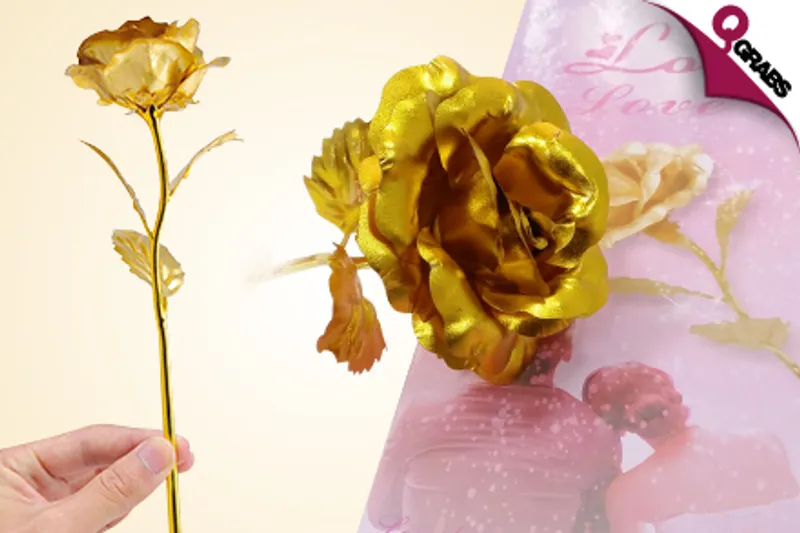 From QR69 Give a Flower that Lasts with a 24K Gold Foil Rose! (Up to QR218 Value)